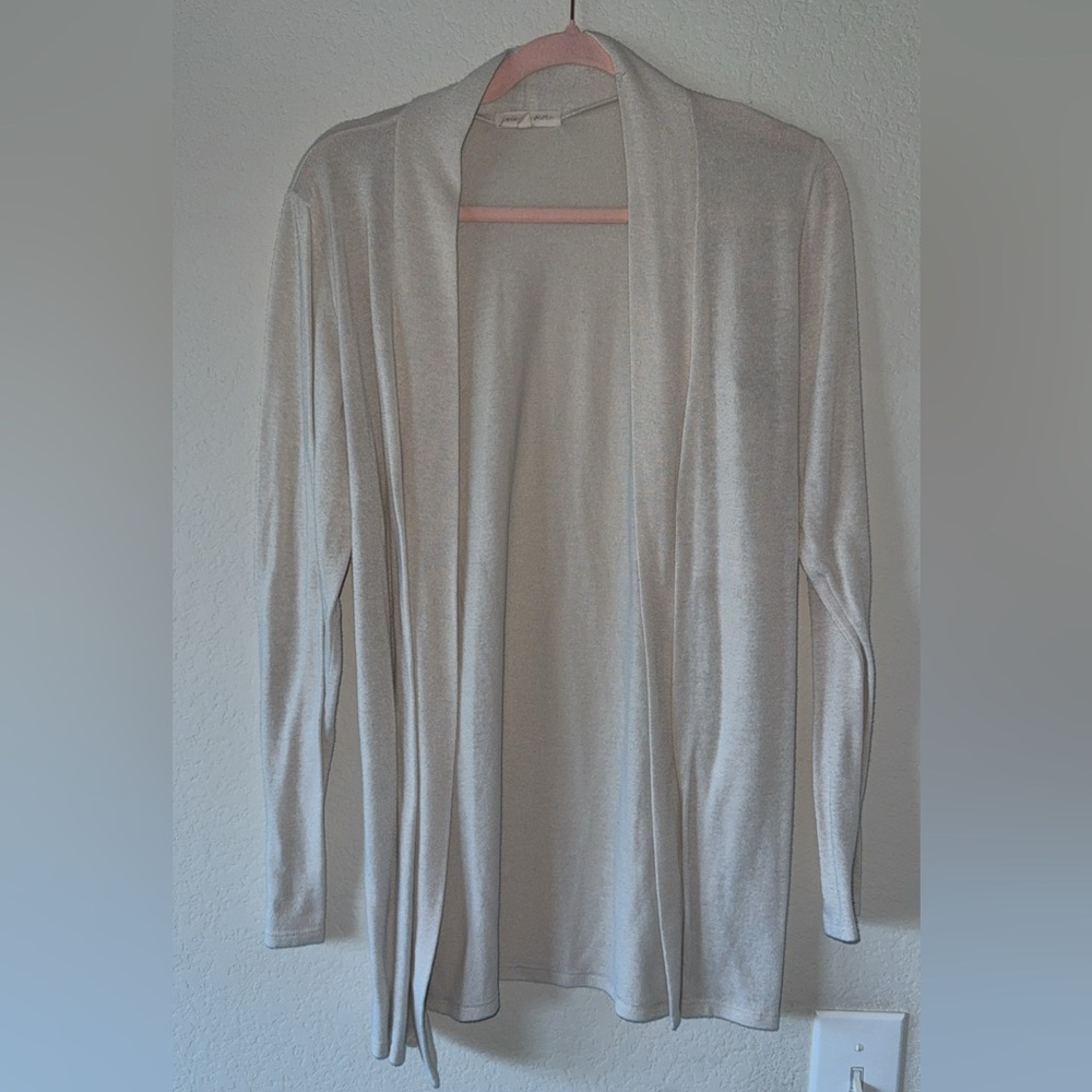 Chic Cream Open-Front Cardigan